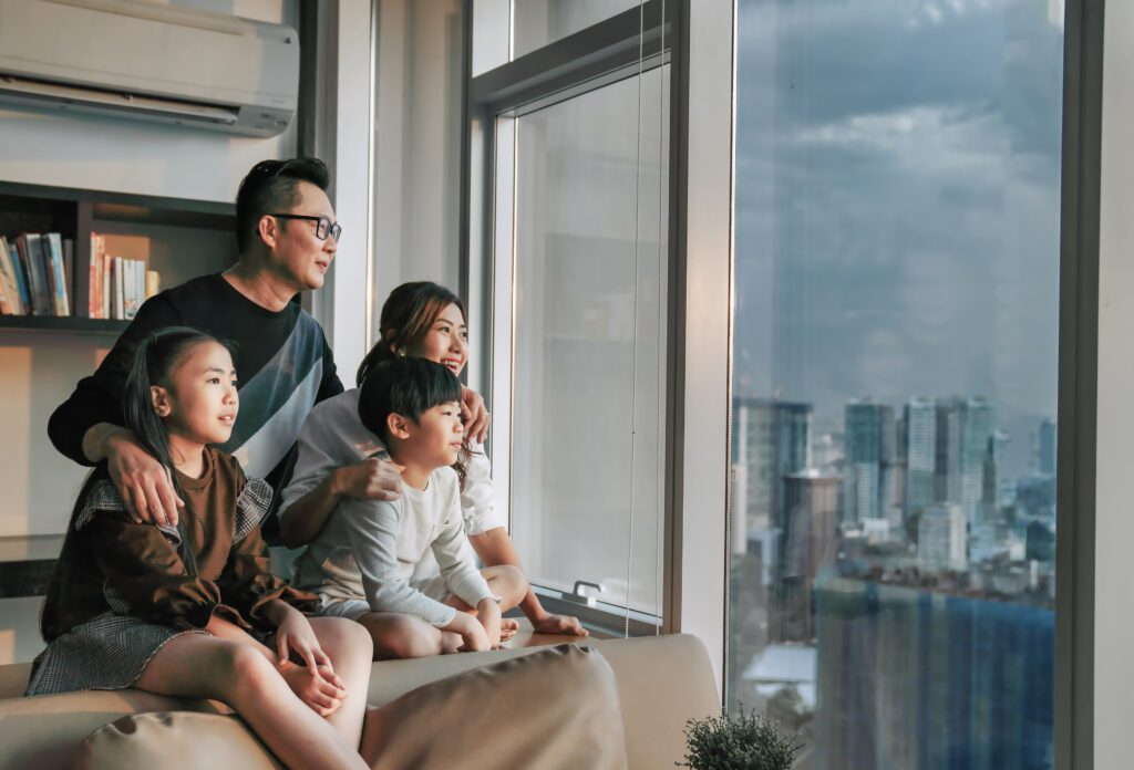 family in an arriva home