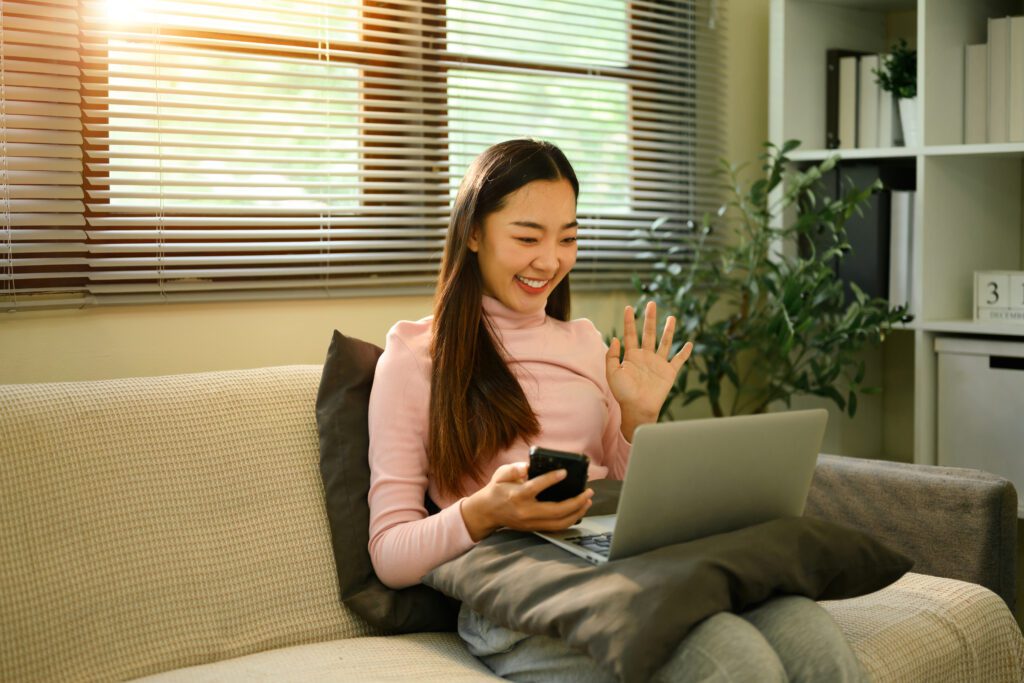 girl lounging into an arriva apartment