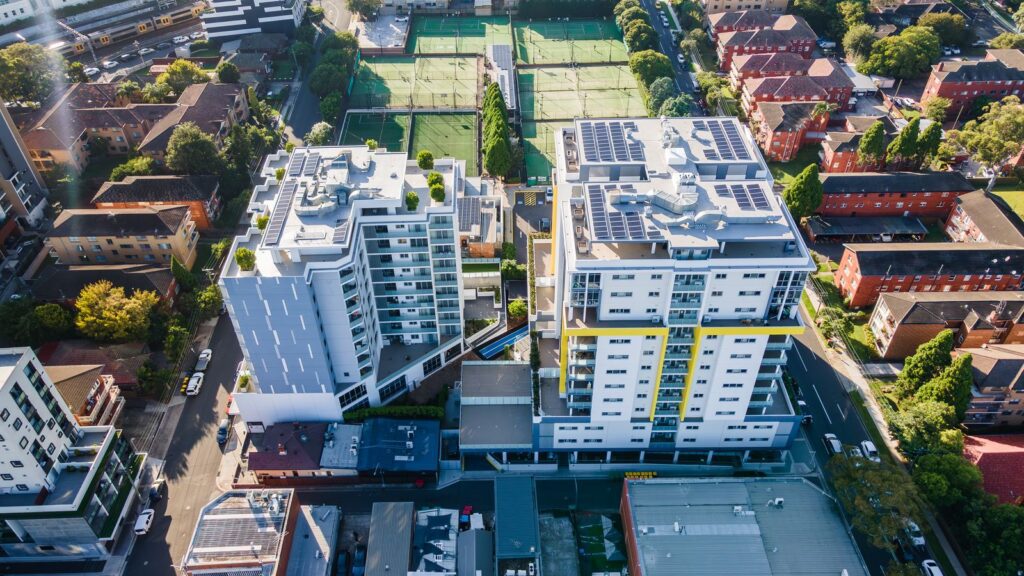 arriva strathfield drone shot top view