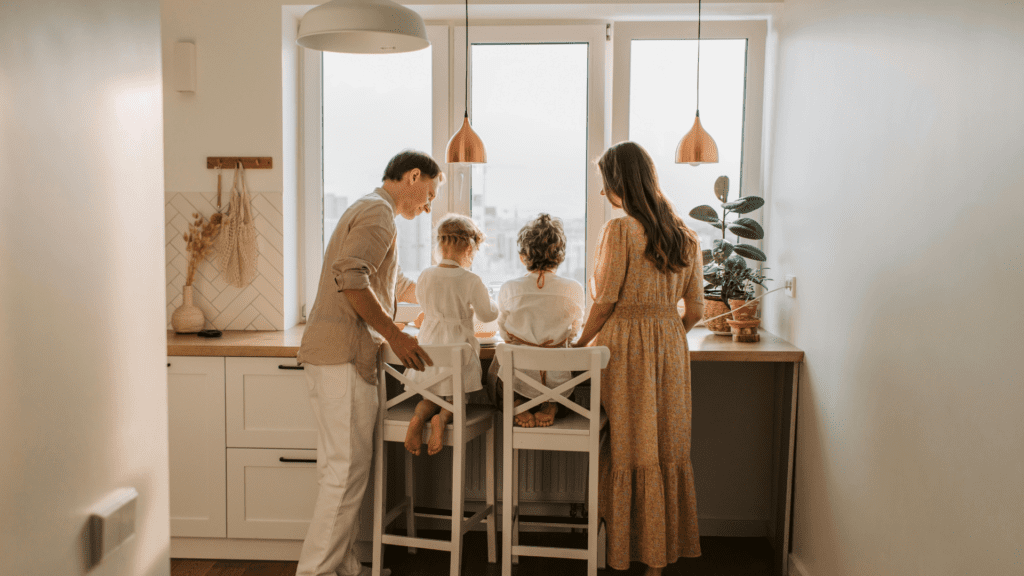 family sharing a meal together